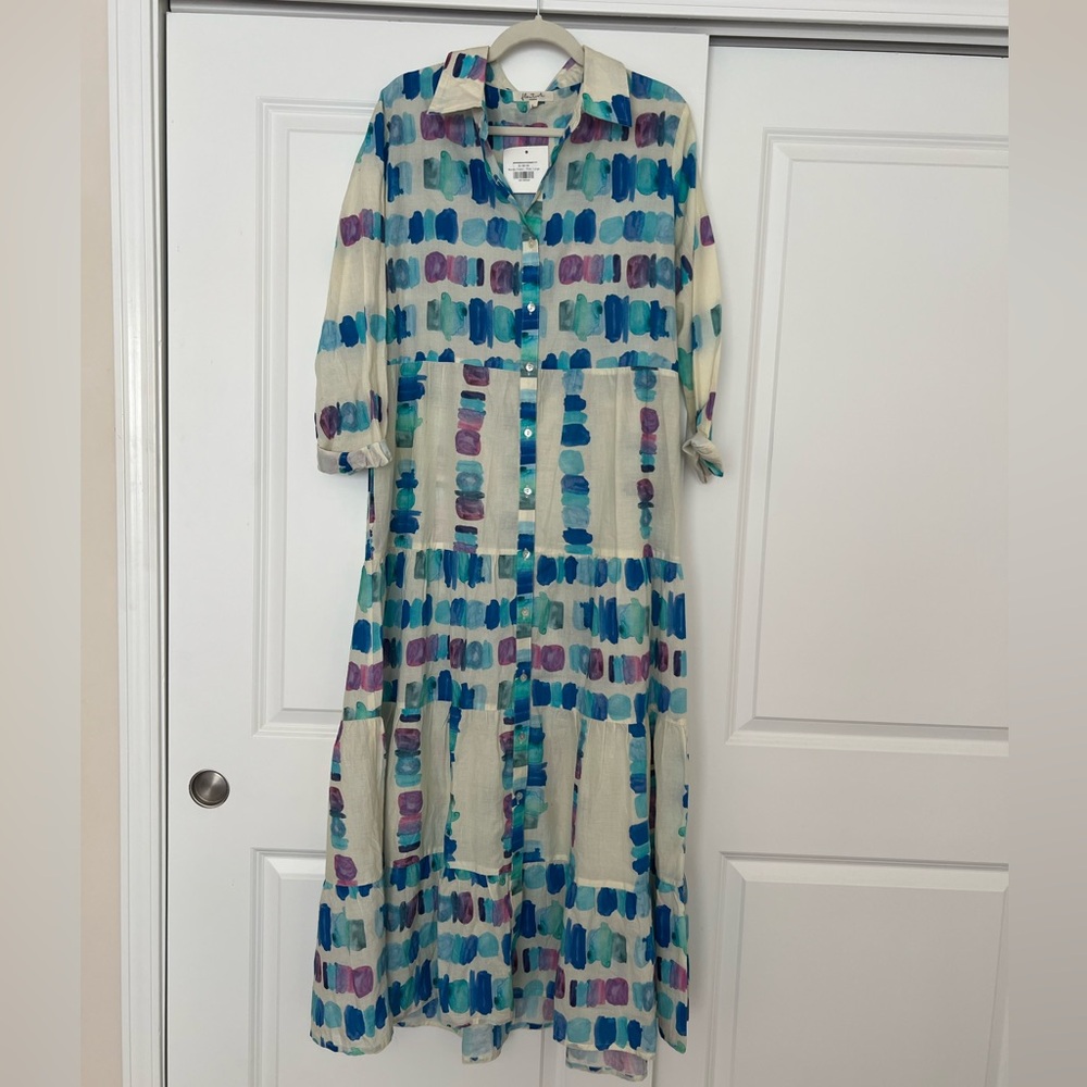 Multicolor Button-Down Maxi Dress